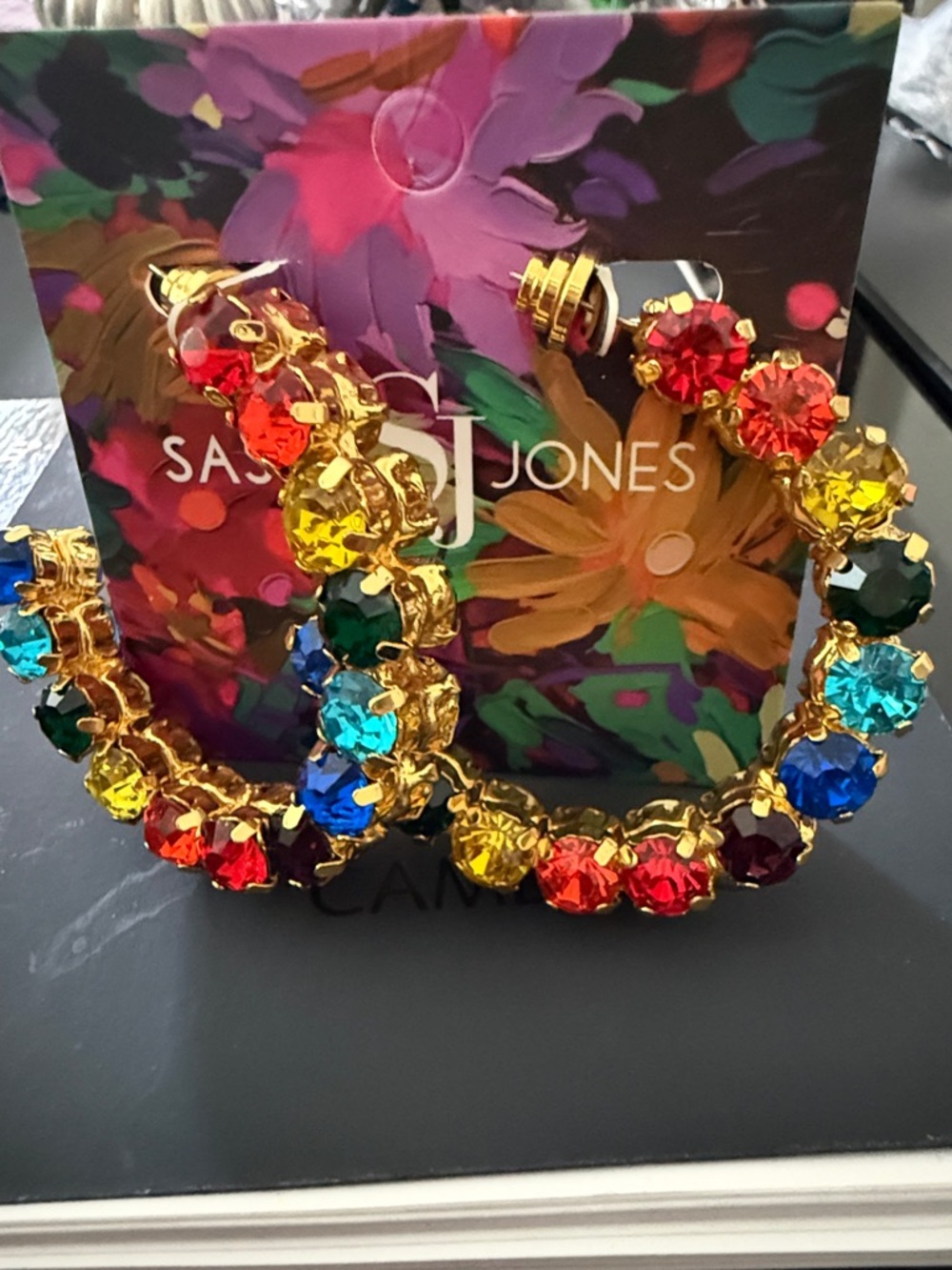 Sassy Jones Arabella Hoops Gold Stud Earrings - Picture 2 of 3